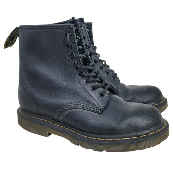 Dr Martens 1460 SR Black Safety Shoe Boots Mens US 7 Womens US 8 Slip Resistant - Picture 1 of 11